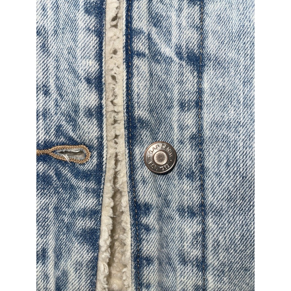 GAP Oversized Sherpa-Lined Icon Denim Jacket Size XL Unisex - Vintage Vibes - Picture 5 of 9